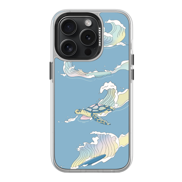 彩繪手機殼 - 衝浪海龜 | 惡魔防摔殼(標準版): 透明