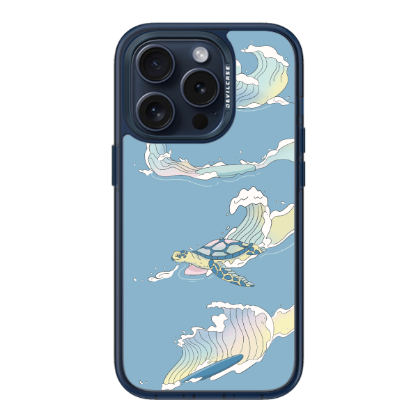 彩繪手機殼 - 衝浪海龜 | 惡魔防摔殼(標準版): 透海藍