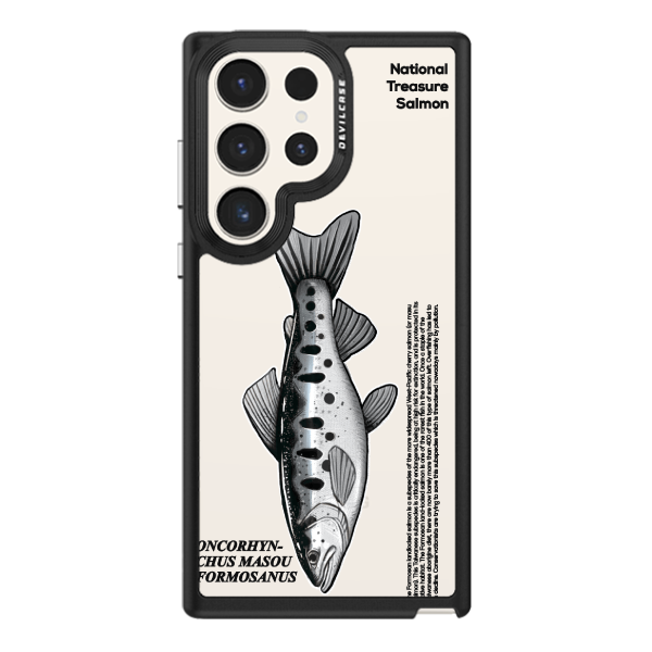 彩繪手機殼 - 鮭魚圖鑑 | 惡魔防摔殼(標準版): 黑色
