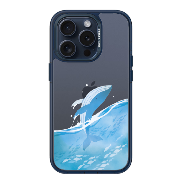 彩繪手機殼 - 跳躍藍鯨 | 惡魔防摔殼(標準版): 透海藍