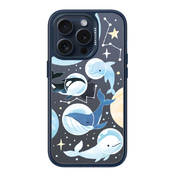 彩繪手機殼 - 鯨魚太空之旅 | 惡魔防摔殼(標準版): 透海藍