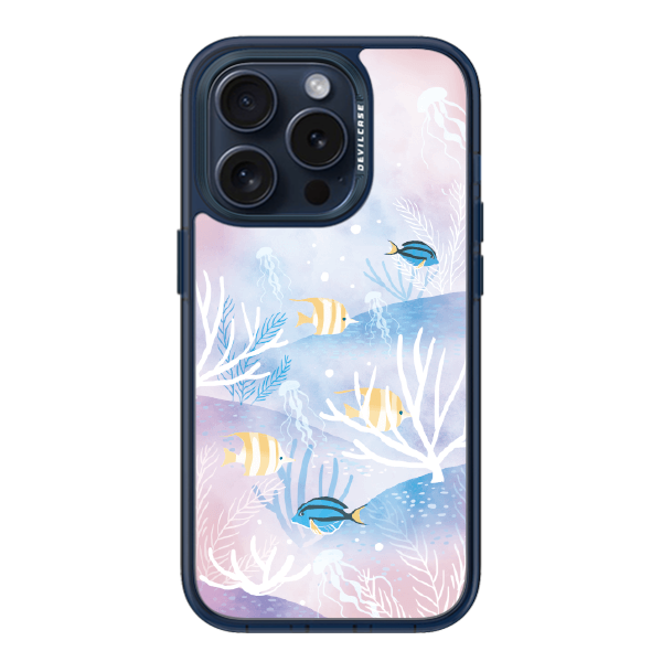 彩繪手機殼 - 粉海熱帶魚 | 惡魔防摔殼(標準版): 透海藍