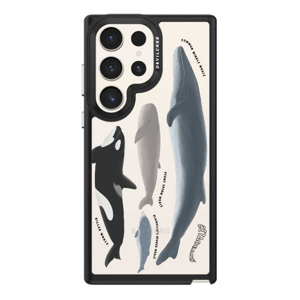 彩繪手機殼 - 鯨魚們 | 惡魔防摔殼(標準版): 黑色