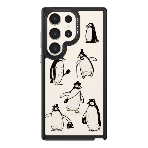 彩繪手機殼 - 紳士企鵝 | 惡魔防摔殼(標準版): 黑色