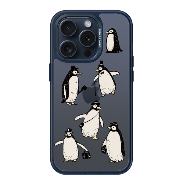 彩繪手機殼 - 紳士企鵝 | 惡魔防摔殼(標準版): 透海藍