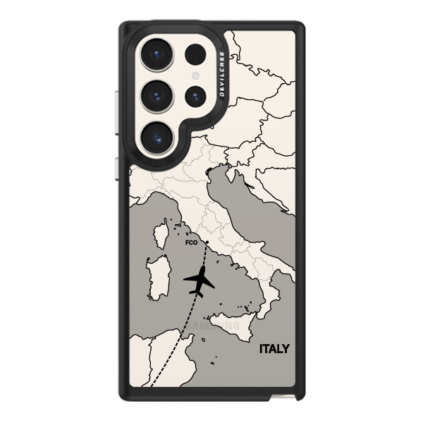 彩繪手機殼 - 飛往羅馬機場 | 惡魔防摔殼(標準版): 黑色