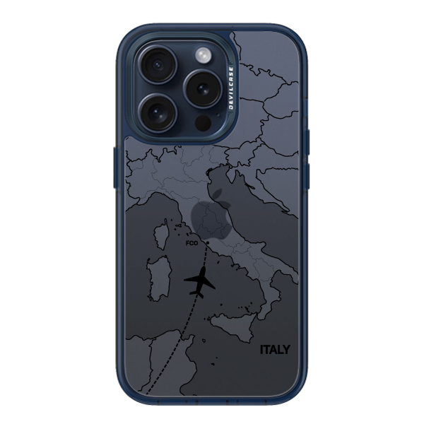 彩繪手機殼 - 飛往羅馬機場 | 惡魔防摔殼(標準版): 透海藍