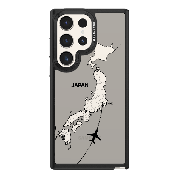 彩繪手機殼 - 飛往東京羽田機場 | 惡魔防摔殼(標準版): 黑色
