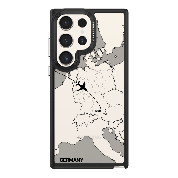 彩繪手機殼 - 飛往慕尼黑機場 | 惡魔防摔殼(標準版): 黑色