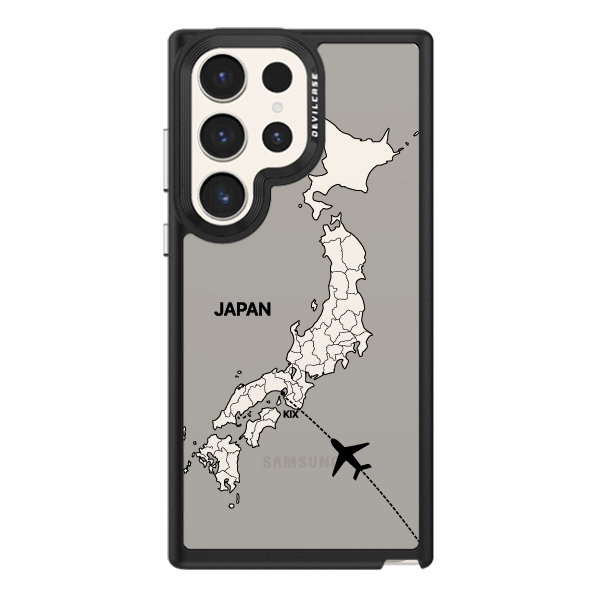 彩繪手機殼 - 飛往大阪關西機場 | 惡魔防摔殼(標準版): 黑色