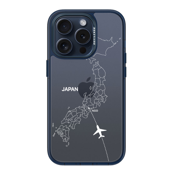 彩繪手機殼 - 飛往日本名古屋(白) | 惡魔防摔殼(標準版): 透海藍
