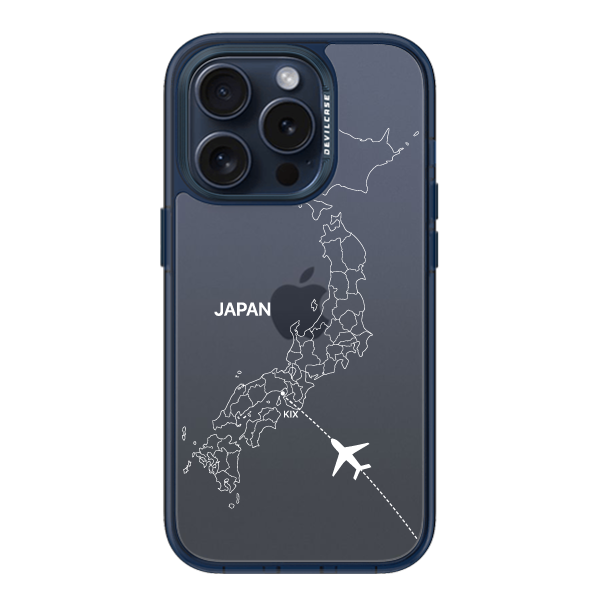 彩繪手機殼 - 飛往大阪關西機場(白) | 惡魔防摔殼(標準版): 透海藍