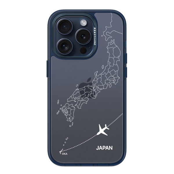 彩繪手機殼 - 飛往沖繩那霸機場(白) | 惡魔防摔殼(標準版): 透海藍