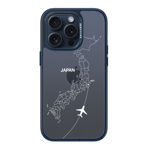 彩繪手機殼 - 飛往東京成田機場(白) | 惡魔防摔殼(標準版): 透海藍