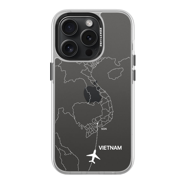 彩繪手機殼 - 飛往越南胡志明市(白) | 惡魔防摔殼(標準版): 透明