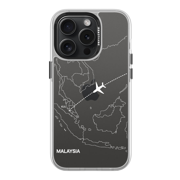 彩繪手機殼 - 飛往吉隆坡機場(白) | 惡魔防摔殼(標準版): 透明