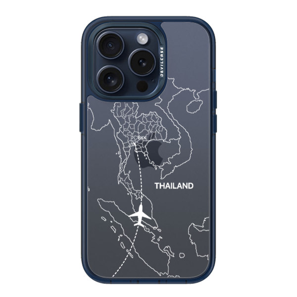 彩繪手機殼 - 飛往曼谷蘇凡納布(白) | 惡魔防摔殼(標準版): 透海藍