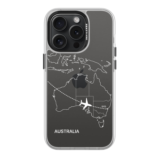 彩繪手機殼 - 飛往雪梨機場(白) | 惡魔防摔殼(標準版): 透明